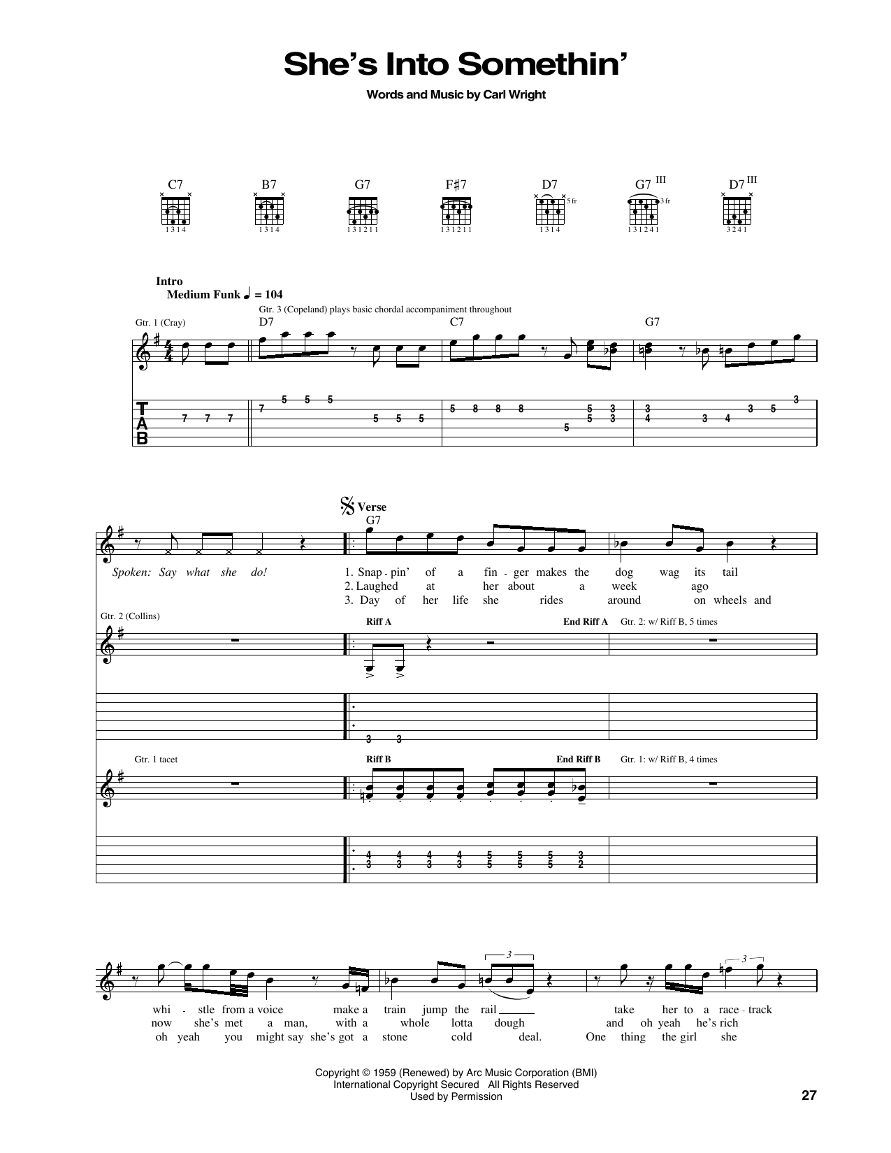 She's Into Somethin': Guitar Tab