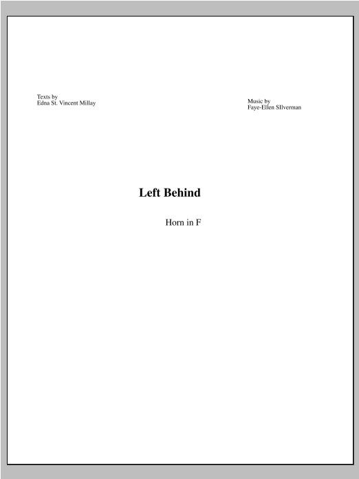 Left Behind - F Horn