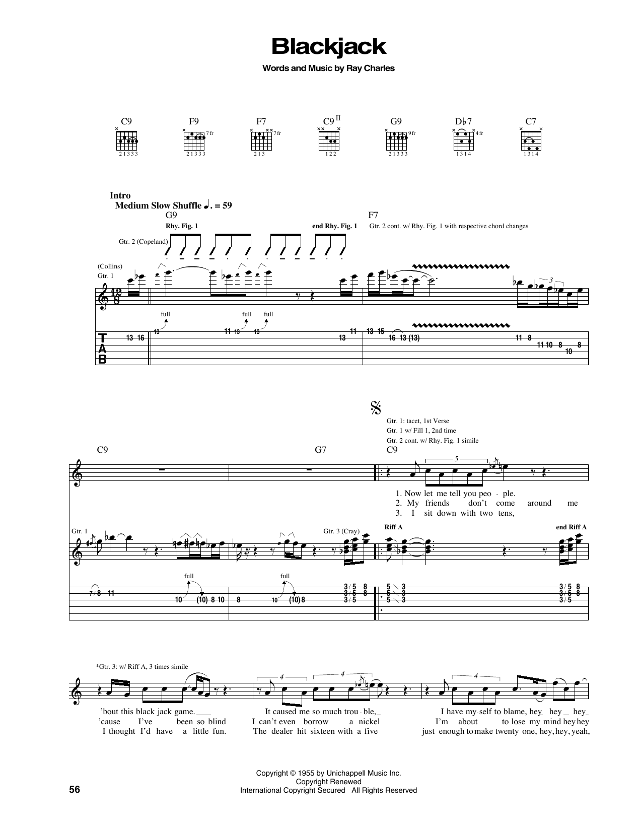 Blackjack: Guitar Tab