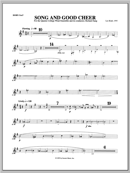 Song and Good Cheer - Bass Clarinet