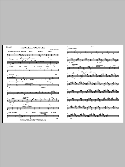 Mercurial Overture - Violin