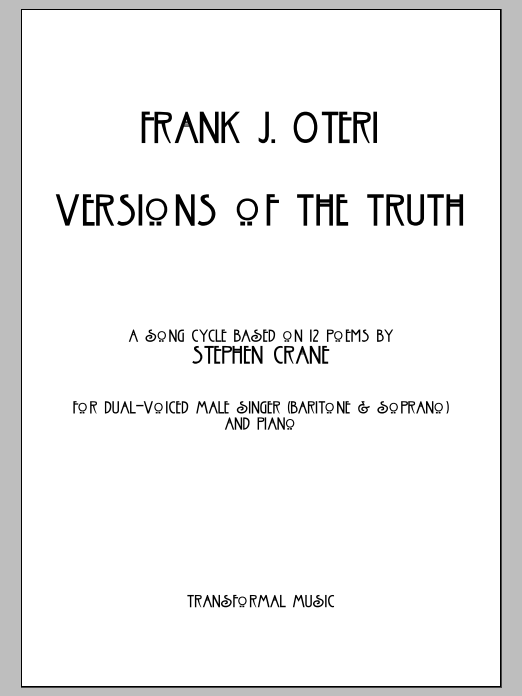 Versions of the Truth: Piano Vocal