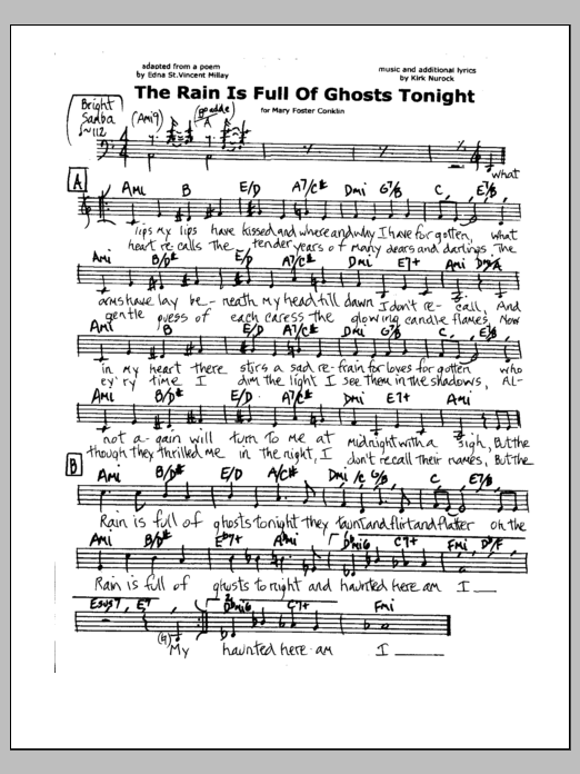 The Rain Is Full Of Ghosts: Piano Vocal