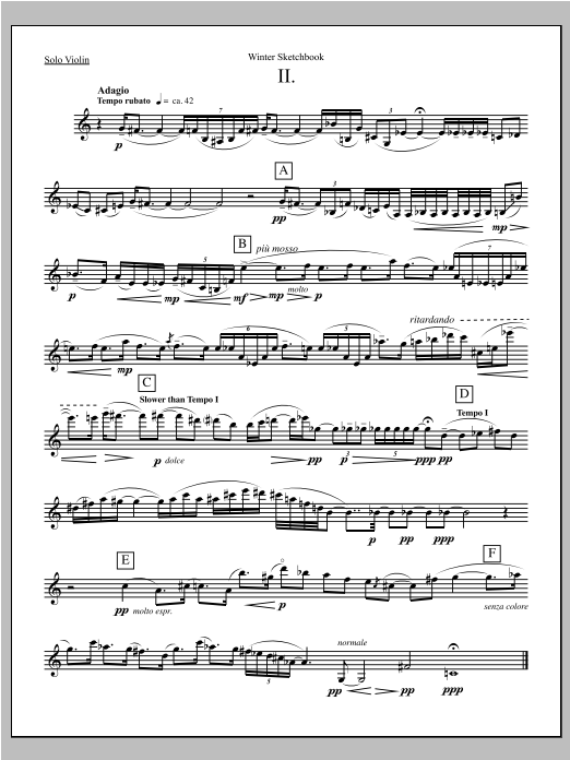 Winter Sketchbook - Violin