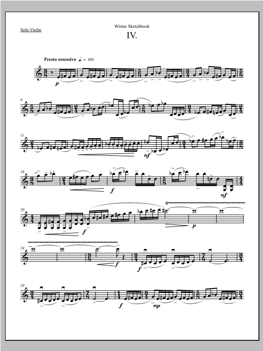 Winter Sketchbook - Violin