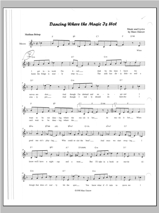 Dancing Where The Music Is Hot: Jazz Ensemble Conductor Score & Parts