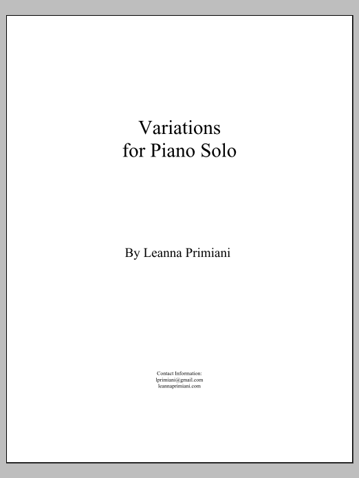 Variations: Piano Solo