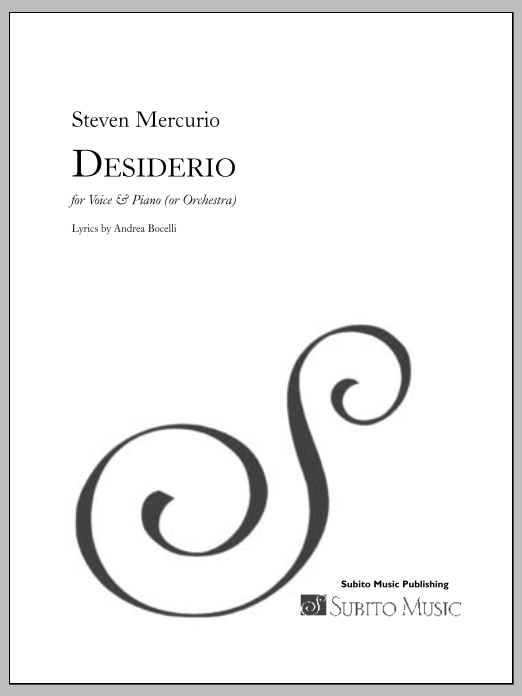 Desiderio: Piano Vocal