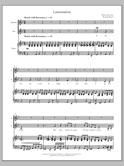 Lamentation: Piano Vocal