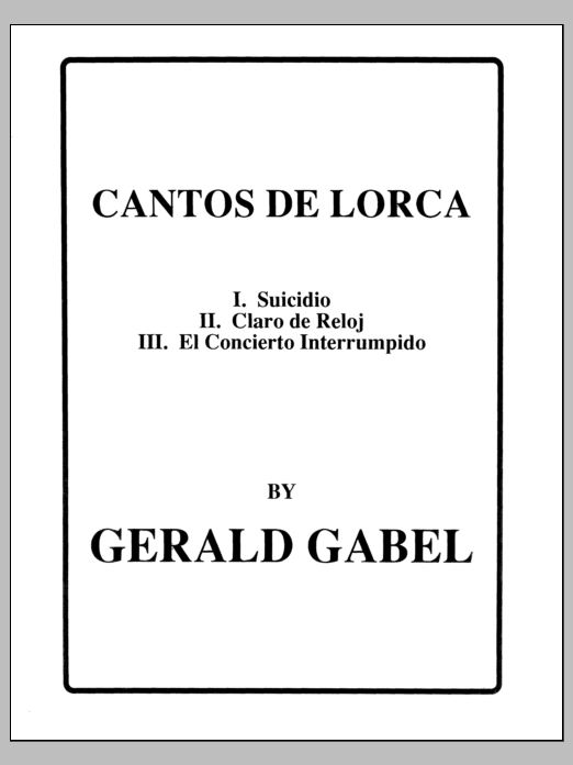 Cantos de Lorca: Piano Vocal