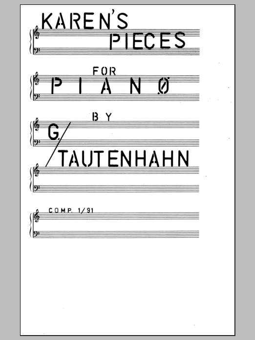 Karen's Pieces: Piano Solo