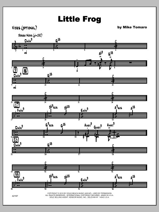 Little Frog Vibraphone Sheet Music Tomaro Jazz Ensemble