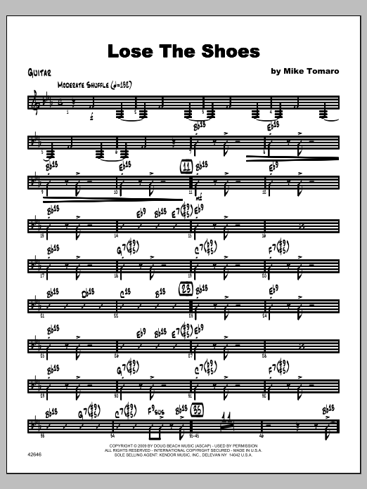 Lose The Shoes Guitar Sheet Music Tomaro Jazz Ensemble