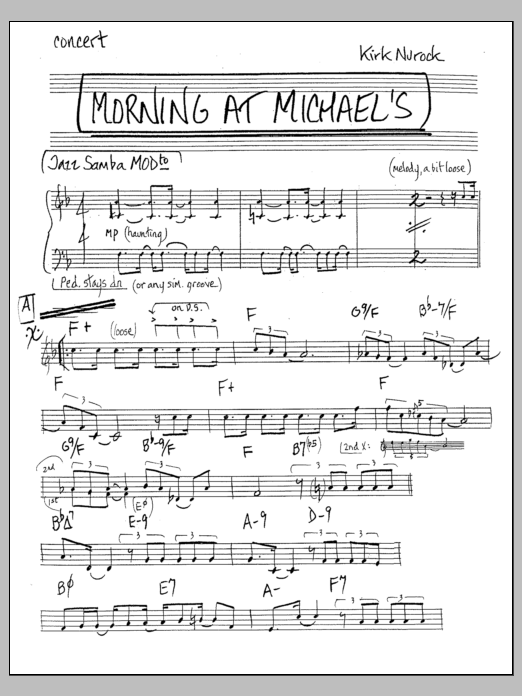 Morning At Michael's: Jazz Ensemble Conductor Score & Parts