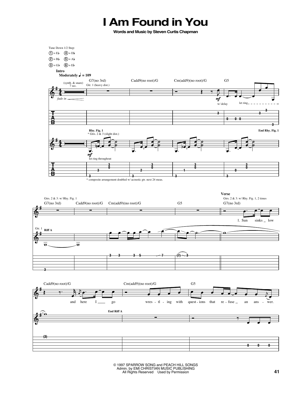 I Am Found In You: Guitar Tab