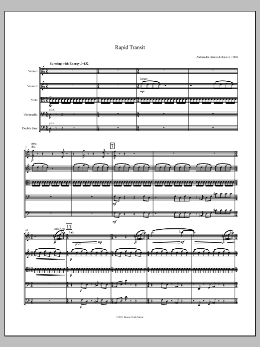 Rapid Transit: String Orchestra Conductor Score & Parts
