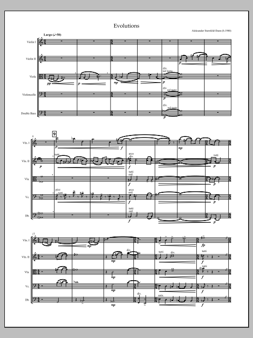 Evolutions: String Orchestra Conductor Score & Parts