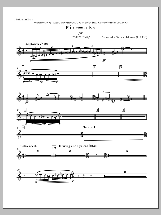Fireworks - Clarinet
