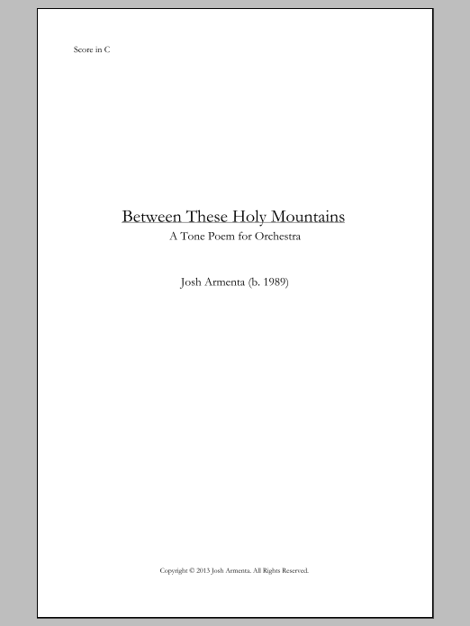 Between These Holy Mountains: Full Orchestra Conductor Score & Parts