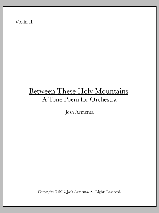 Between These Holy Mountains - Violin