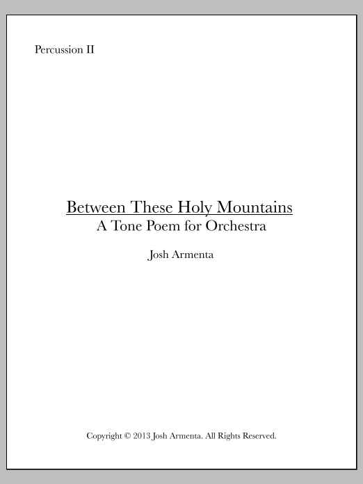 Between These Holy Mountains - Percussion
