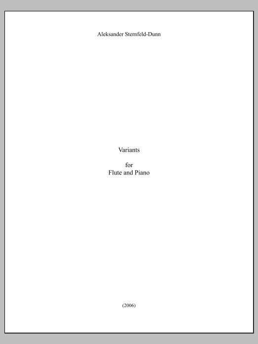 Variants - Full Score