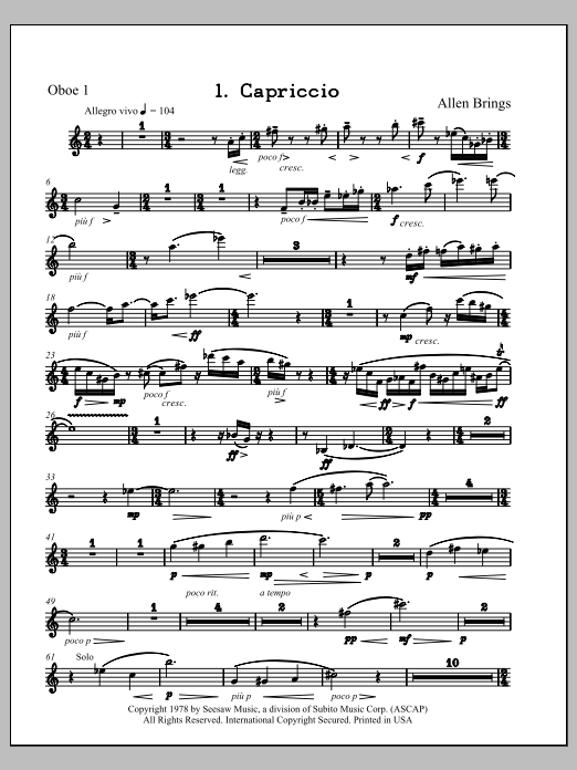 Capriccio - Oboe