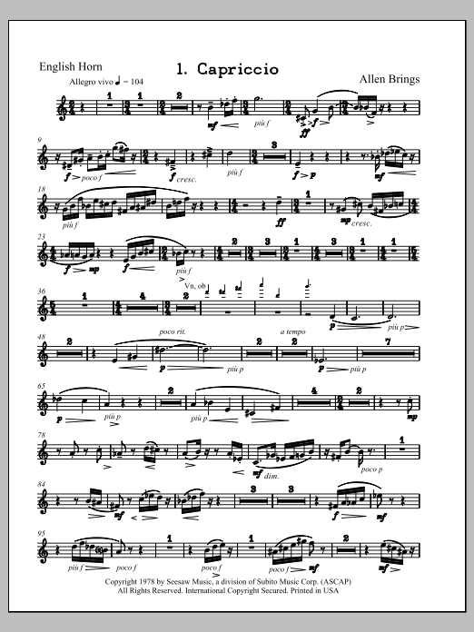 Capriccio - English Horn