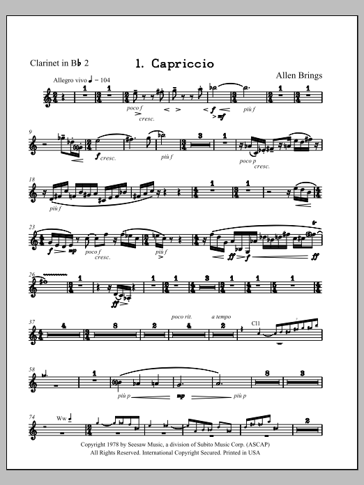 Capriccio - Clarinet