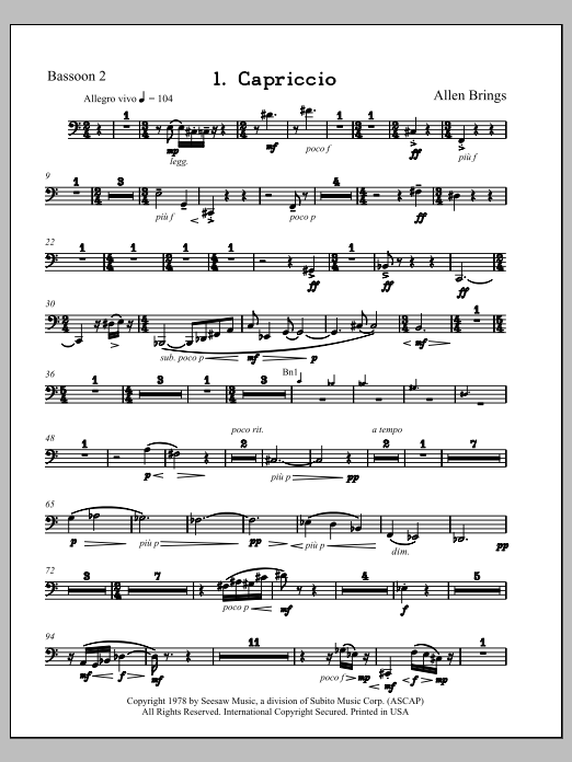 Capriccio - Bassoon