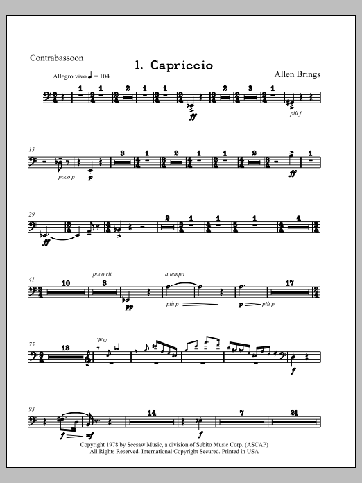 Capriccio - Contra Bassoon