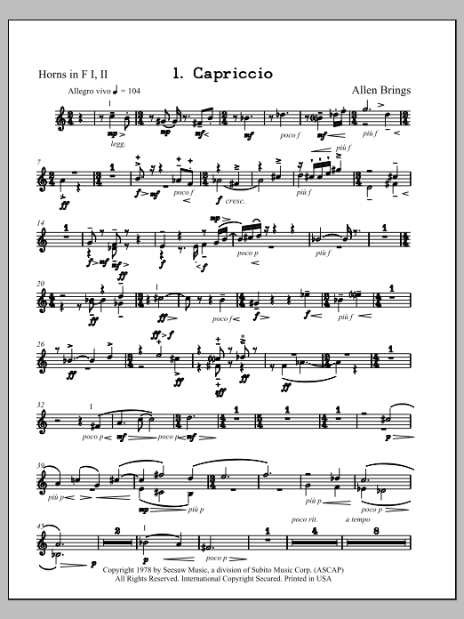 Capriccio - F Horn