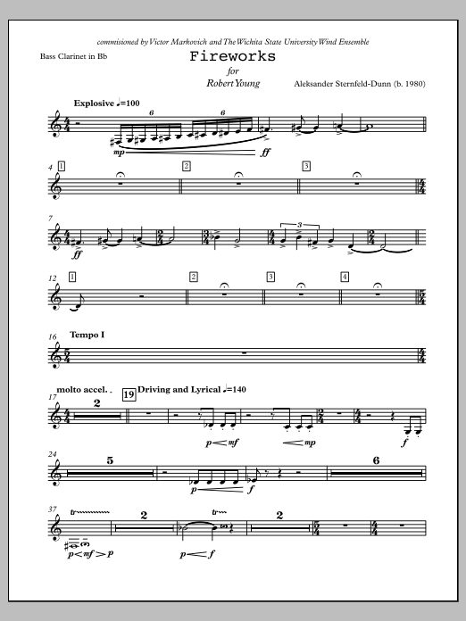 Fireworks - Bass Clarinet