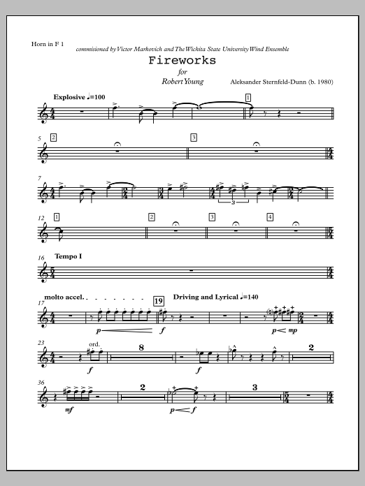 Fireworks - F Horn