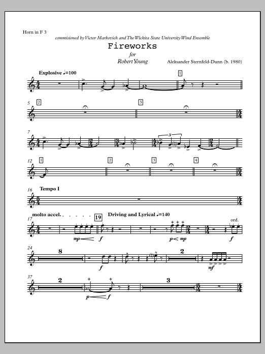Fireworks - F Horn