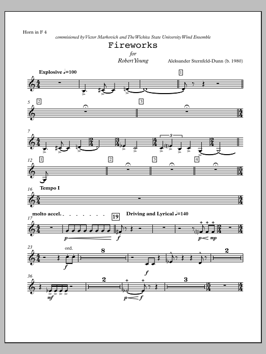 Fireworks - F Horn
