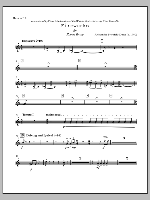 Fireworks - F Horn