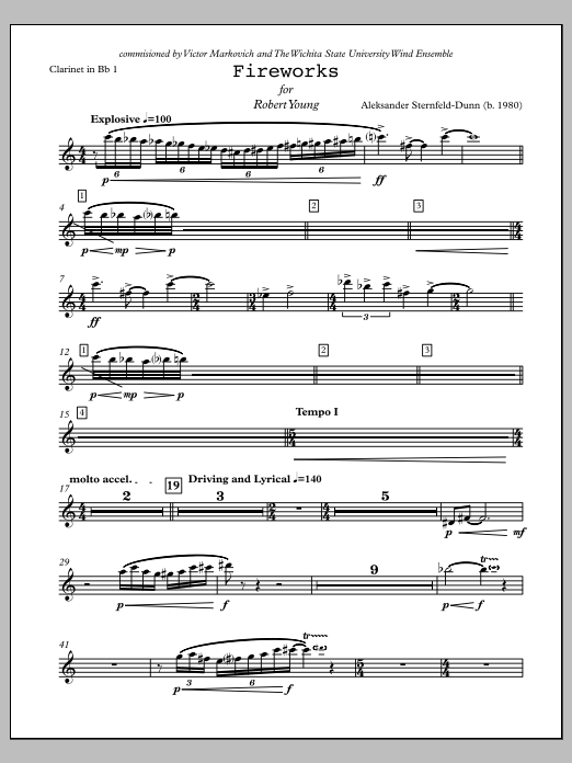 Fireworks - Clarinet