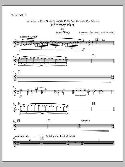 Fireworks - Clarinet