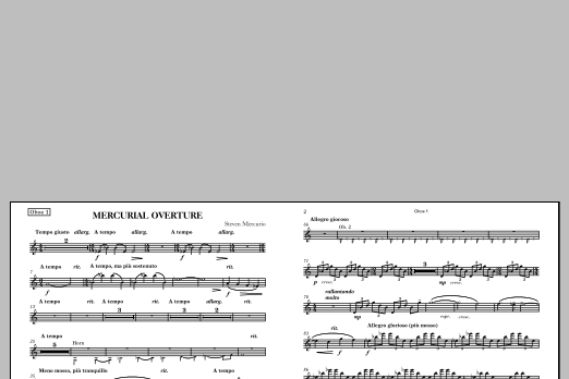 Mercurial Overture - Oboe