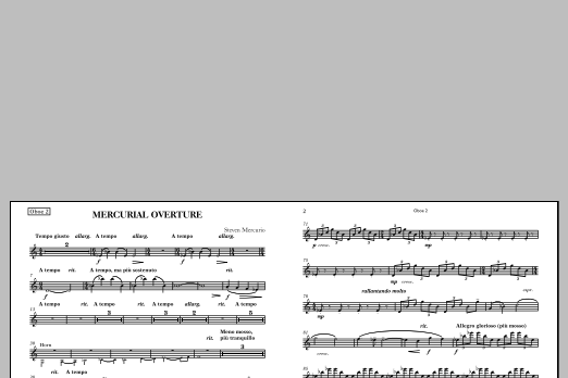 Mercurial Overture - Oboe