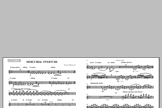 Mercurial Overture - Clarinet