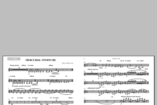 Mercurial Overture - Clarinet