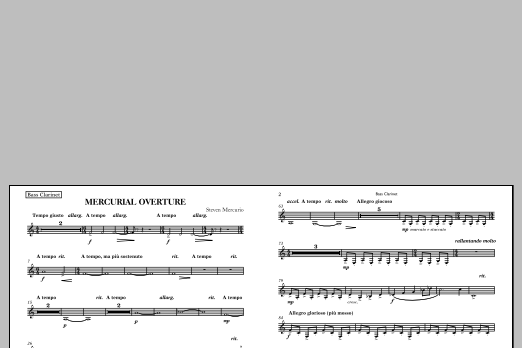 Mercurial Overture - Bass Clarinet