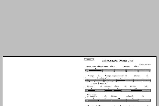 Mercurial Overture - Percussion