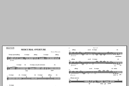 Mercurial Overture - F Horn
