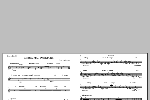 Mercurial Overture - F Horn