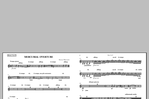 Mercurial Overture - F Horn