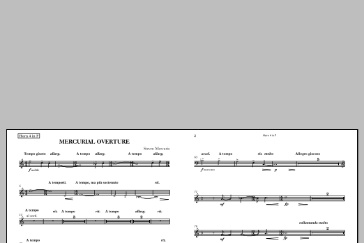 Mercurial Overture - F Horn