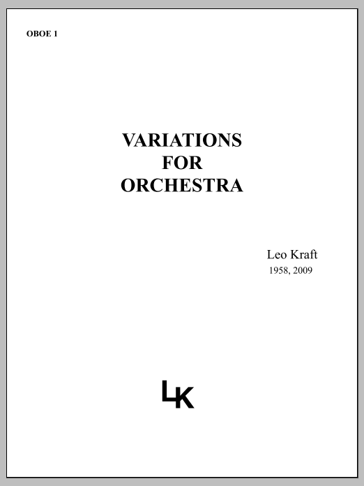 Variations for Orchestra - Oboe